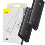 Baseus Lite Series 4in1 Hub USB to 4x USB 3.0 25cm (black)