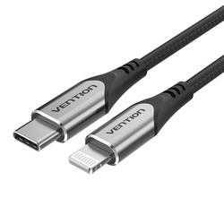 USB-C 2.0 cable for lightning vents tachg mfi 3a 1.5m gray