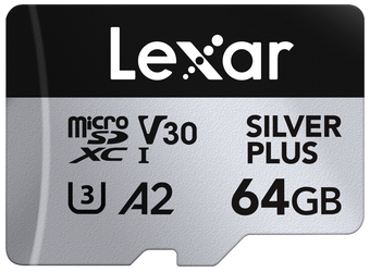 microSDXC Silver Plus 1066x UHS-I/U3/A2/4K R205/W100 (V30) 64GB