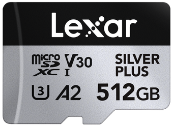 microSDXC Silver Plus 1066x UHS-I/U3/A2/4K R205/W150 (V30) 512GB
