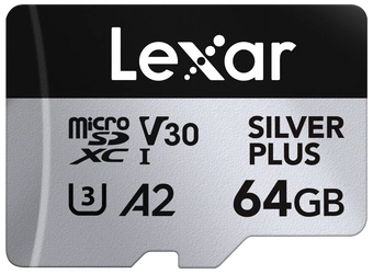 microSDXC Silver Plus 1066x UHS-I/U3/A2/4K R205/W100 (V30) 64GB