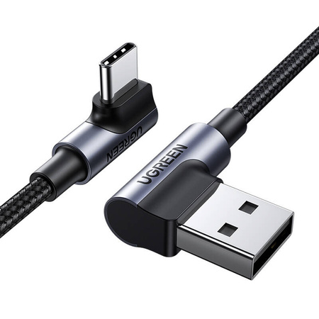 Ugreen US176 | 3a | 2m | black | USB-C-USB | Cable angular