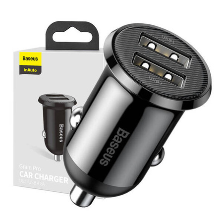 Baseus Grain Pro 2x USB 4.8A car charger (black)