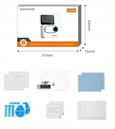 Glass for Lens + Screen 2in1 for Insta360 GO 3 and Action Pod / IST-BHM587-2