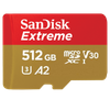 SANDISK EXTREME microSDXC CARD 512 GB 190/130 MB/s A2 C10 V30 UHS-I U3