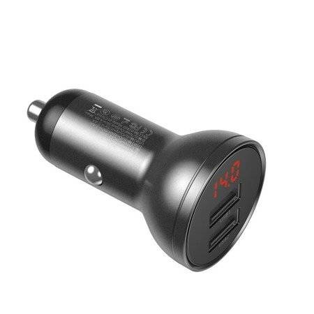 Baseus car charger with 24W display + Baseus Three Primary Colors 1.2m USB cable 3in1
