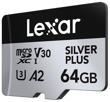 microSDXC Silver Plus 1066x UHS-I/U3/A2/4K R205/W100 (V30) 64GB