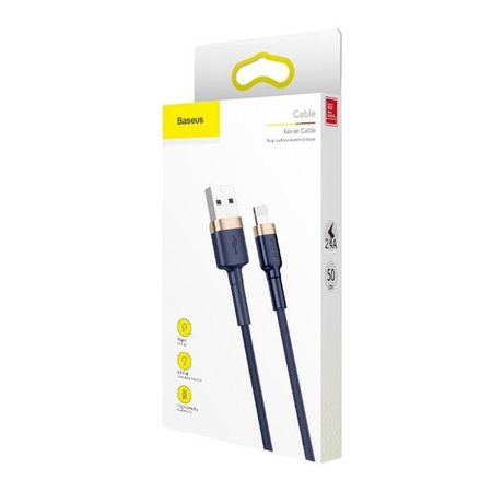 Baseus Cafule 1.5A 2m USB Lightning Cable (gold and navy blue)