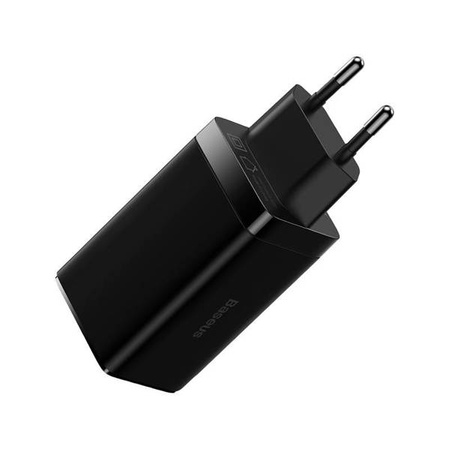 Baseus GaN3 Pro wall charger, 2xUSB-C + USB, 65W (black)