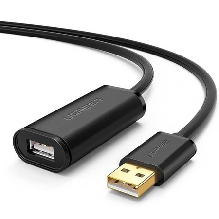 Kabel przedłużający USB 2.0 UGREEN US121, aktywny, 10m (czarny)