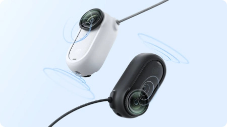 Housing with a security cable for the Insta360 GO 3/GO 3S CINSBATK magnetic pendant (white)