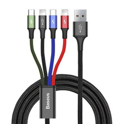 USB Baseus Fast 4W1 USB-C / 2x Lightning / Micro 3.5A 1.2m (black)