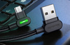 Mcdodo CA-5280 LED - kabel USB do MicroUSB kątowy 3m (czarny)