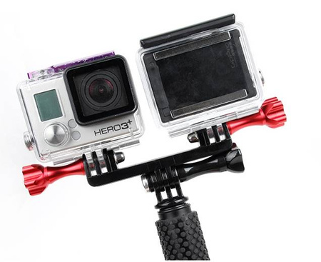 Rail Holder For Two 2x Cameras For Gopro Hero 7 6 5 + 4 3+ 3 2