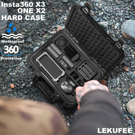 A set with an Insta360 X3 camera in a professional dust and waterproof case