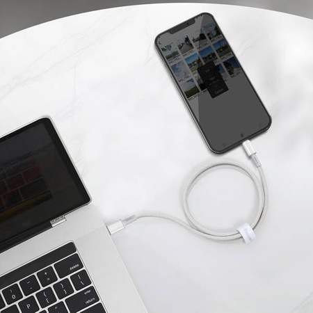 Baseus High Density Braided USB-C to Lightning cable, 20W, 5A, PD, 1m (white)