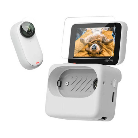 Set Glass Protection Lens Cover + LCD Screen Protector + Action Pod For Insta360 Go3 / Go 3 / Telesin / Is-flm-001