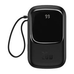 Baseus Qpow powerbank with Lightning cable, USB-C, USB, 20000mAh, 20W (black)