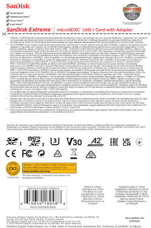 Karta SanDisk Extreme microSDXC 128 GB 190/90 MB/s A2 C10 V30 UHS-I U3 ActionCam