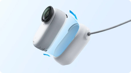 Housing with a security cable for the Insta360 GO 3/GO 3S CINSBATK magnetic pendant (white)