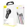 Baseus car charger with 24W display + Baseus Three Primary Colors 1.2m USB cable 3in1