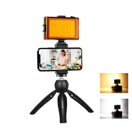 Puluz live recording kit: tripod + LED lamp + PKT3131B phone clip