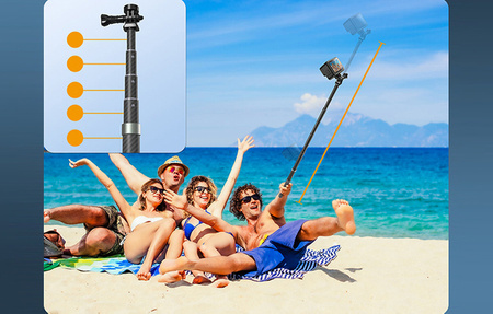Telesin GP-MNP-002 | Carbon fiber selfie stick 120 cm