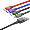 Baseus kabel 4w1 | 1.2m | 2xMicroUSB | USB-C | Lightning | 3,5A | Czarny