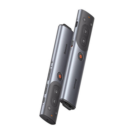 Baseus Orange Dot multifunctional remote control for presentations, with red laser pointer, rechargeable (gray)