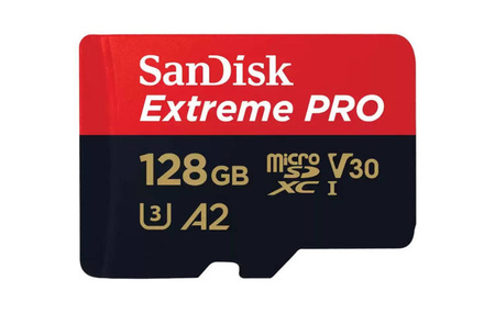 Karta SanDisk Extreme PRO microSDXC 128GB 200/90 MB/s A2 C10 V30 UHS-I U3
