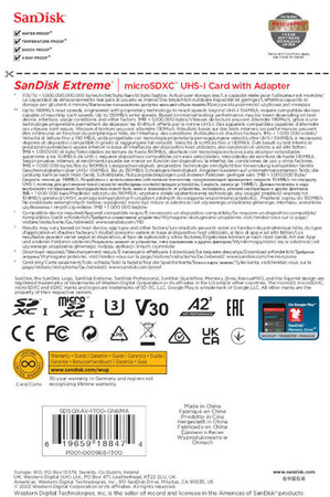 Karta SanDisk Extreme microSDXC 1 TB 190/130 MB/s A2 C10 V30 UHS-I U3