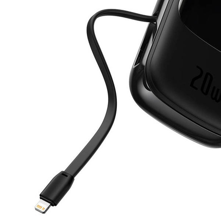 Baseus Qpow powerbank with Lightning cable, USB-C, USB, 20000mAh, 20W (black)