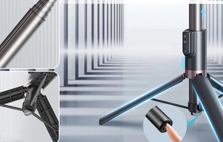 Telesin TE-RCSS-003 | Selfie-stick 130 cm with a tripod and remote control