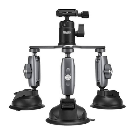 Telesin three-arm suction cup holder for phones and sports cameras