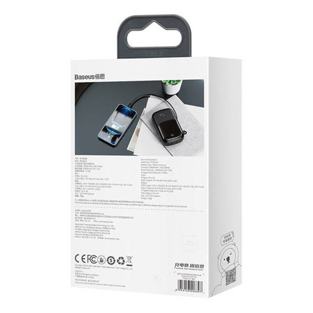 Baseus Qpow powerbank with Lightning cable, USB-C, USB, 20000mAh, 20W (black)