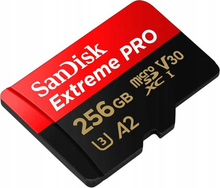 SANDISK EXTREME PRO microSDXC CARD 256GB 200/140 MB/s A2 C10 V30 UHS-I U3