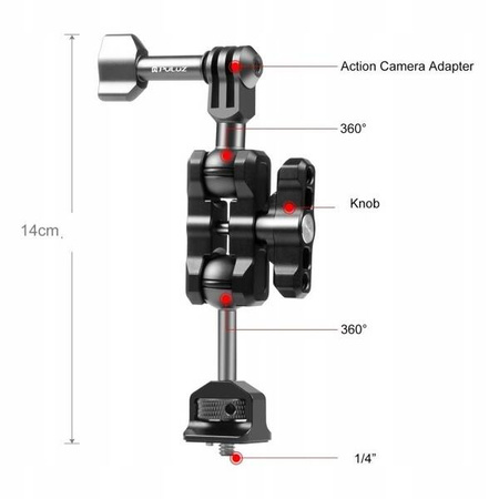 Arm Holder 3d Magic Arm Mount 1/4" For Gopro / Sjcam / Xiaomi / DJI / Insta360 / Pu842b