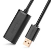 UGREEN US121 USB 2.0 extension cable, active, 5m (black)
