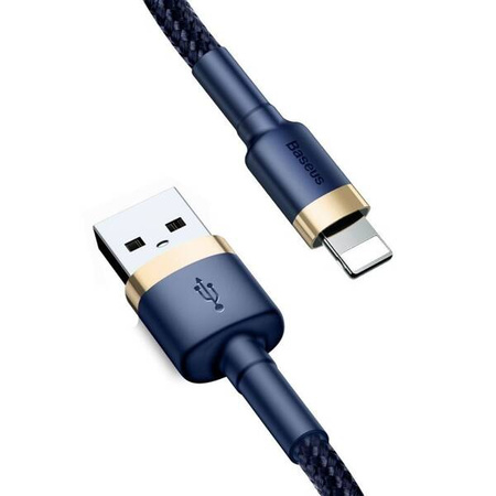 Baseus Cafule 1.5A 2m USB Lightning Cable (gold and navy blue)