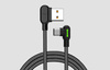 Kabel USB do USB-C kątowy Mcdodo CA-5282 LED, 1.8m (czarny)