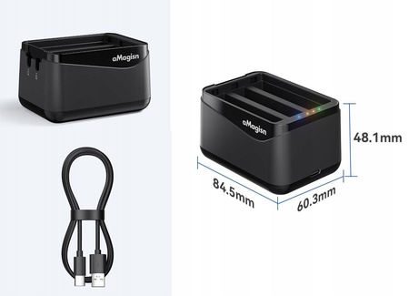 Puluz PF12 | Insta360 X5 Charge Case | 3-kanałowa ładowarka do Insta360 X5