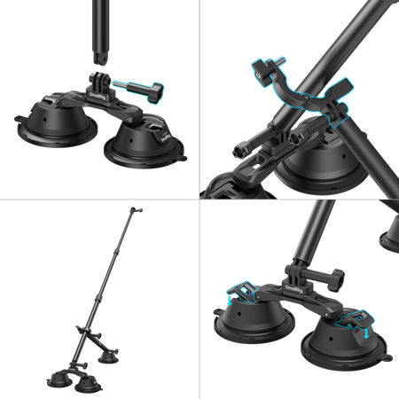 SmallRig 4380 | Zestaw uchwytu samochodowego z trzema przyssawkami