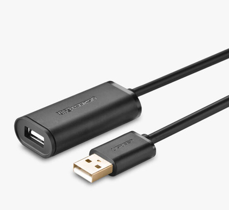 Kabel przedłużający USB 2.0 UGREEN US121, aktywny, 10m (czarny)