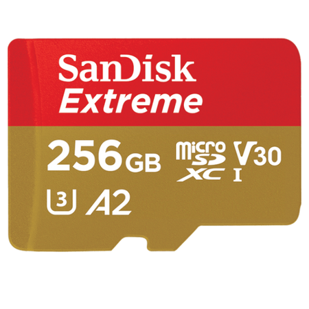 Karta SanDisk Extreme microSDXC 256 GB 190/130 MB/s A2 C10 V30 UHS-I U3