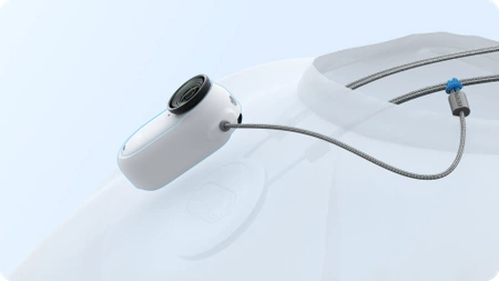 Housing with a security cable for the Insta360 GO 3/GO 3S CINSBATK magnetic pendant (white)