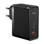 Baseus GaN5 Pro wall charger, USB-C + USB, 100W + cable (black)