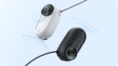 Housing with a security cable for the Insta360 GO 3/GO 3S CINSBATK magnetic pendant (white)