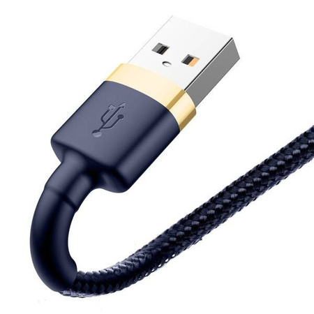 Baseus Cafule 1.5A 2m USB Lightning Cable (gold and navy blue)