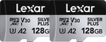 Lexar microSDXC Professional SILVER Plus R205/W150 128GB - Zestaw | dwie karty MicroSD