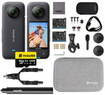 Insta360 X3 Sports Bundle | zestaw premium na motor i rower | w komplecie uchwyty na kask, kierownicę, pod siodełko oraz Niewidzialny SelfieStick 70cm